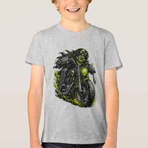 Zombie-Biker-Motorrad Tri-Blend Shirt