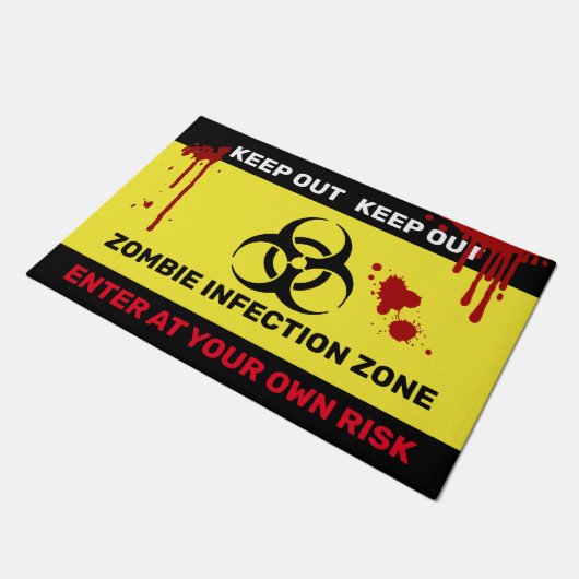 Zombie-Biogefährdung gibt kein Warnzeichen ein Fußmatte (Schrägansicht)