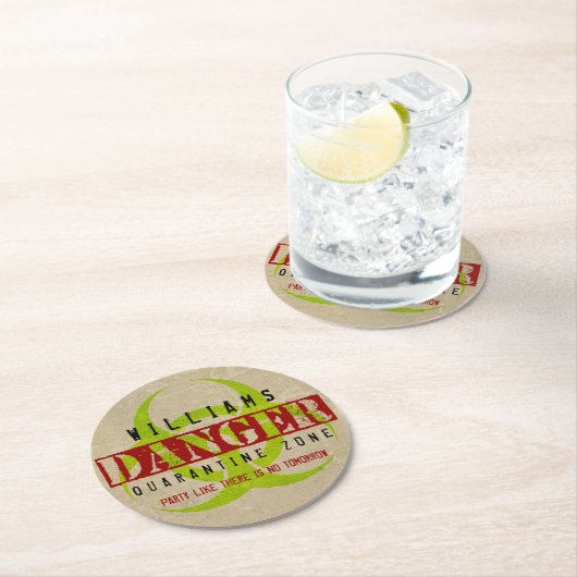 Zombie Biogefährdung Halloween-Party Custom Unters Runder Pappuntersetzer (Vor Ort)