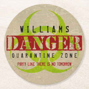 Zombie Biogefährdung Halloween-Party Custom Unters Runder Pappuntersetzer