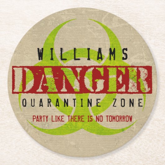 Zombie Biogefährdung Halloween-Party Custom Unters Runder Pappuntersetzer (Vorderseite)