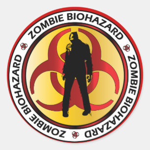 Zombie-Biohazard-Abfallwarnung Lustiger Halloween Runder Aufkleber