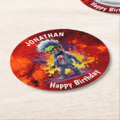 Zombie-Birhday Runder Pappuntersetzer (Angewinkelt)