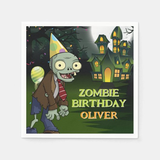 Zombie Birthday Boy Beängstigend Serviette (Vorderseite)