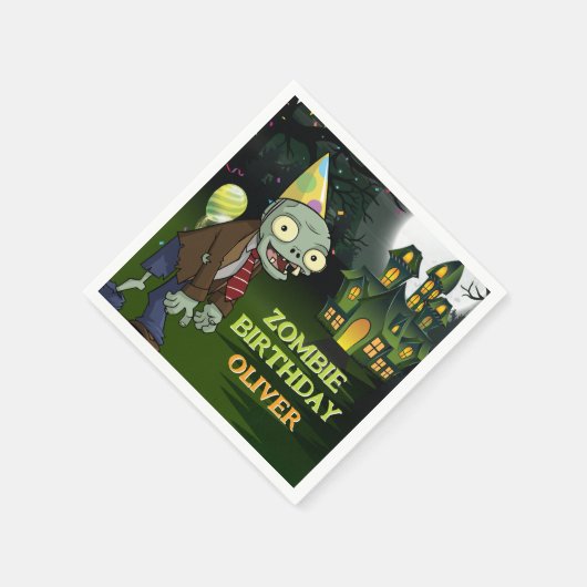 Zombie Birthday Boy Beängstigend Serviette (Ecke)