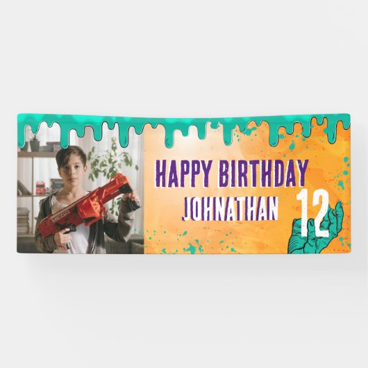 Zombie Birthday Halloween Kids Party Banner (Horizontal)
