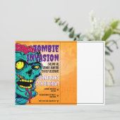 Zombie Birthday Halloween Kids Party Einladung (Stehend Vorderseite)