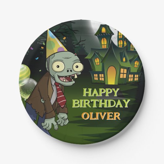 Zombie Birthday Kids Beängstigend Monster Pappteller (Vorderseite)