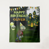 Zombie Birthday Kids Halloween Banner Wandteppich (Vorderseite)