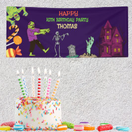 Zombie Birthday Kids Party Banner