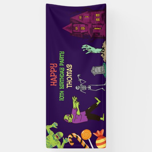 Zombie Birthday Kids Party Banner (Vertikal)