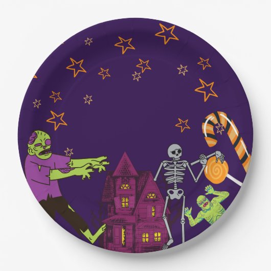 Zombie Birthday Kids Party Paper Plate Pappteller (Vorderseite)