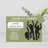 Zombie Birthday Party - Sonstiges Einladung (Stehend Vorderseite)