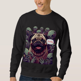 "Zombie Bite Pug Halloween Sweatshirt – I'm fine.