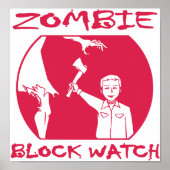 Zombie Blocküberwachungssignatur Poster (Vorne)
