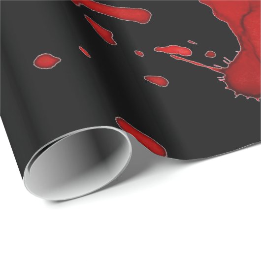 Zombie Blood Spritzer Geschenkpapier (Rolleneckpunkt)
