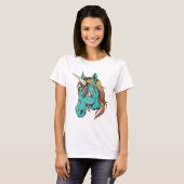 Zombie Blue Cartoon Unicorn T - Shirt (Vorne ganz)