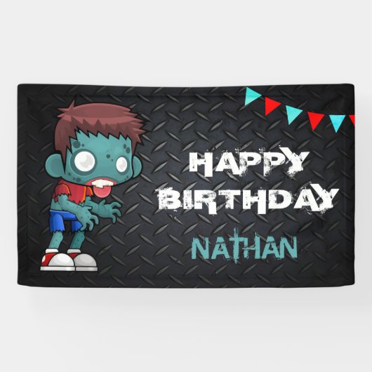 Zombie Boy Halloween Costume Geburtstagsparty Banner (Horizontal)