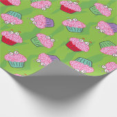 Zombie Brain Cupcake Pattern Geschenkpapier (Ecke)