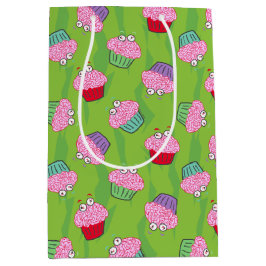 Zombie Brain Cupcake Pattern Mittlere Geschenktüte
