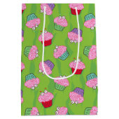 Zombie Brain Cupcake Pattern Mittlere Geschenktüte (Rückseite)