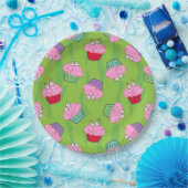 Zombie Brain Cupcake Pattern Pappteller (Party)