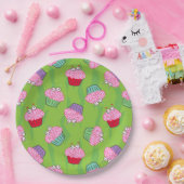 Zombie Brain Cupcake Pattern Pappteller (Party)