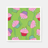 Zombie Brain Cupcake Pattern Serviette (Vorderseite)