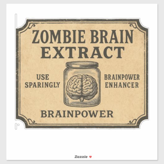 Zombie Brain Extract - Halloween Apothecary Label (Blatt)
