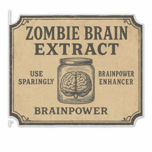Zombie Brain Extract - Halloween Apothecary Label (Vorderseite)