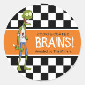 Zombie Brains ID213 Runder Aufkleber (Vorderseite)