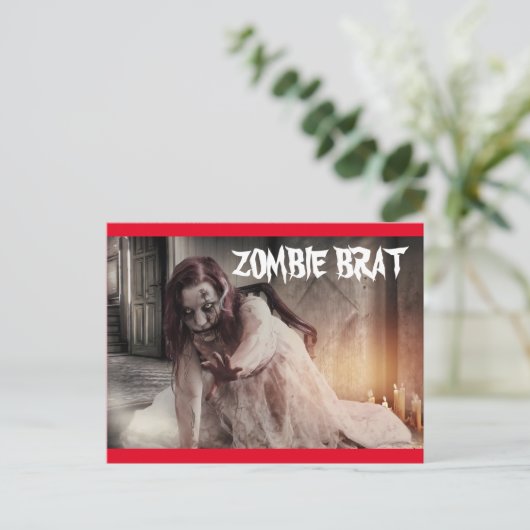 Zombie Brat Postkarte (Stehend Vorderseite)