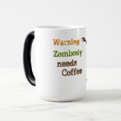 Zombie braucht Kaffee Verwandlungstasse (Vorderseite Links)