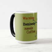 Zombie braucht Kaffee Verwandlungstasse (Vorderseite Links)