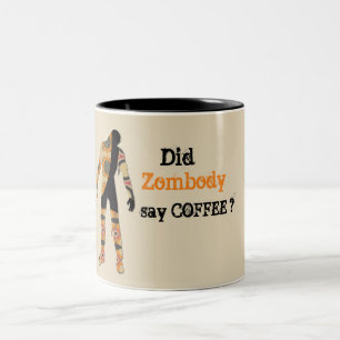 Zombie braucht Kaffee Zweifarbige Tasse