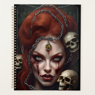 Zombie-Braut Roter Haar Goth Wochenplaner Notizbuc