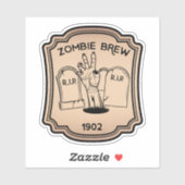Zombie Brew Pop Vintager Etikettenaufkleber Aufkleber (Blatt)