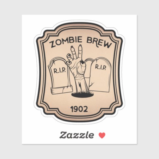 Zombie Brew Pop Vintager Etikettenaufkleber Aufkleber (Blatt)