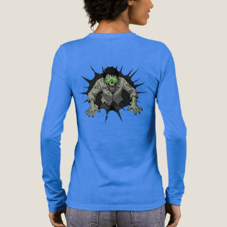 Zombie bricht durch Wand Horror-Geschenk Tri-Blend Shirt