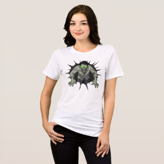 Zombie bricht durch Wand Horror-Geschenk Tri-Blend Shirt