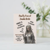 Zombie Bride Scheidung Party Einladung Freiheit Sp Postkarte (Stehend Vorderseite)