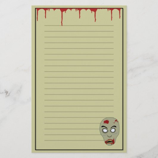 Zombie Briefpapier (Vorderseite)