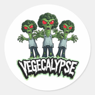 Zombie Broccoli - Vegecalypse Runder Aufkleber