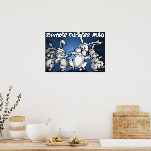Zombie Bunnies-Regel! Poster (Küche)
