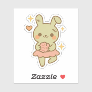 Zombie Bunny mit Candy Brain Aufkleber