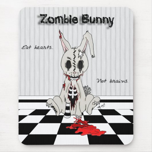 Zombie Bunny - mit Hintergrund Mousepad (Vorne)