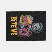 Zombie Burger Funny Food Halloween Fleecedecke (Vorderseite (Horizontal))