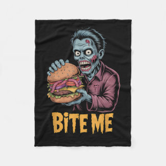 Zombie Burger Funny Food Halloween Fleecedecke