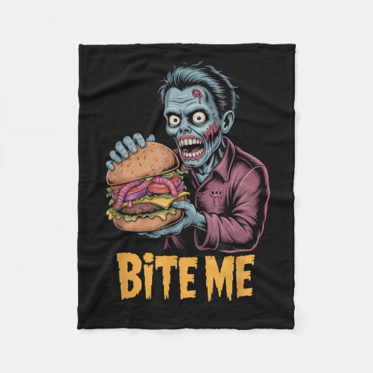 Zombie Burger Funny Food Halloween Fleecedecke (Vorderseite)