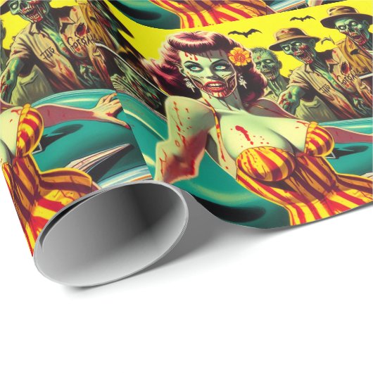 Zombie-Button Geschenkpapier (Rolleneckpunkt)